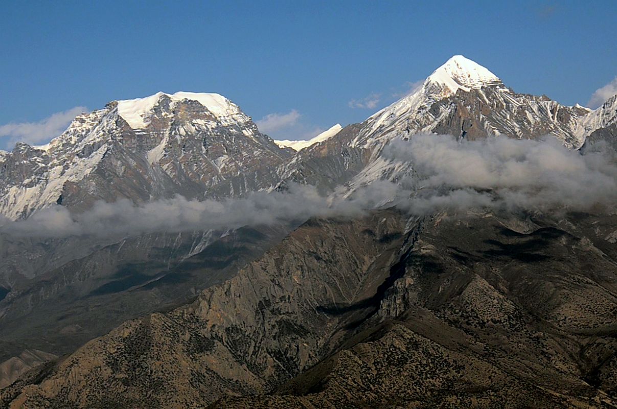 10 Yakawa Kang and Khatung Kang Close Up Late Afternoon From Yak Kharka Around Dhaulagiri 